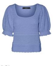vero moda Joel Scoop-Neck Puff-Sleeve Knit Blouse BNWTS $65.00 - £19.97 GBP