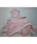 LOVE by Little Giraffe Pink Plush Baby Security Blanket 14" White Edge L... - $32.25