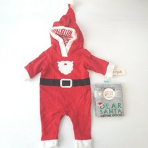 Christmas Baby Santa Outfit With Hoodie Plus Dear Santa Bodysuit - 0-3 Months - £7.98 GBP