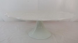 Vintage Fenton Milk Glass Spanish Lace Pedestal Cake Plate Euc RG66 - £27.50 GBP
