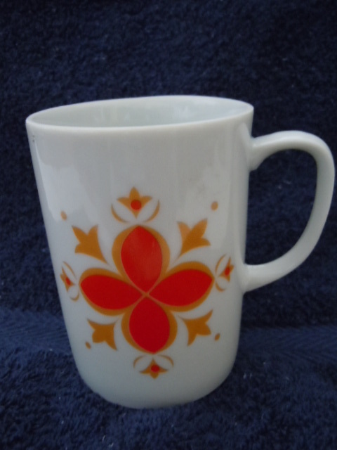 Vintage Creative Fine China Retro Orange Flower Mug No.9 - $3.99