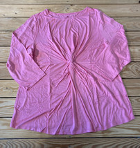 Laurie Felt NWOT Women’s Twist Front 3/4 Sleeve shirt size 1X Pink CQ - £10.82 GBP