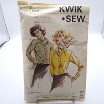 UNCUT Vintage Sewing PATTERN Sew Knit n Stretch 640, Kwik Sew 1970s Shirt Blouse - $18.39