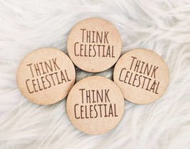 Think Celestial Wooden Token: Engraved Pocket Coin, Missionary Gift - $1.00