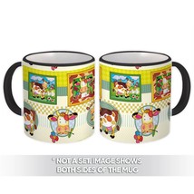 Funny Cow : Gift Mug Farm Patchwork Pattern Frames Kids Kitchen Decor Diy Craft  - £12.57 GBP