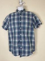 Columbia Men Size S Blue Plaid Button Up Shirt Short Sleeve Pocket Outdoor - $7.20