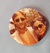John Lennon Yoko Ono Vintage 1970s Pinback Button 2 1/2 in - £11.79 GBP