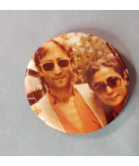 John Lennon Yoko Ono Vintage 1970s Pinback Button 2 1/2 in - £11.69 GBP