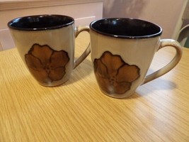 Pair Of Pfaltzgraff Painted Poppies Coffee Mugs Excellent Condition - £6.71 GBP