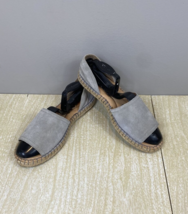 Born Drilles Womens Sz 7.5 Gray Suede Slip On Open Toe Sandals Shoes F78622 - £14.94 GBP