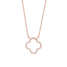 10K Rose Gold 1/10ct TDW Diamond Clover Necklace - $179.99