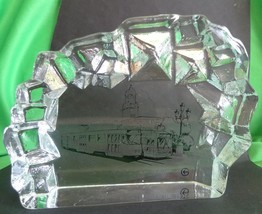 Vintage Sweden LINDSHAMMAR Crystal Glass Paperweight Goteborgs Sparvagar... - £37.26 GBP