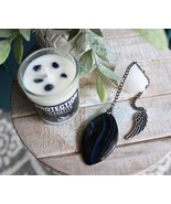 Protection Candle and Blue/Black Agate Stone Meditation Set with Angel W... - $1,120.02 MXN