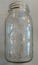 Vintage Kerr Embossed Self Sealing Glass Quart Mason Fruit Food Canning ... - £3.92 GBP