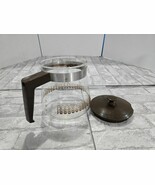 Vintage 10 Cup Glass Replacement Coffee Pot With Lid Carafe Brown Rare M... - $20.54 CAD