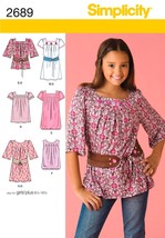Simplicity 2689 Girls Dress, Tunic and Belt Size: AA (8-10-12-14-16) - $10.99