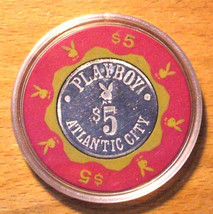 (1) $5. Playboy C ASIN O Chip - 1981 - Atlantic City, New Jersey - Bud Jones Mold - $14.89