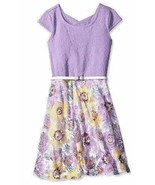 Lavender by Us Angels Girls Floral Print Knee Length Dress Lavender Sz-8 - £13.27 GBP