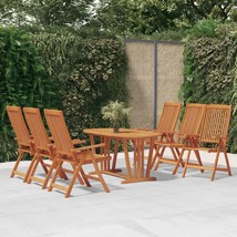 Folding Garden Chairs 6 pcs Solid Wood Eucalyptus - £327.07 GBP