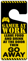 Gamer At Work Go Away Console Novelty Metal Door Hanger - £14.24 GBP