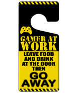 Gamer At Work Go Away Console Novelty Metal Door Hanger - £15.14 GBP