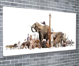 Jungle Animal Compilation Canvas Print Animal Wall Art 55x24 Inch Ready To Hang  - £71.63 GBP