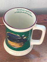 Estate Polar Express Green Cream &amp; Red Stoneware Coffee Cup Mug – 4.5 in... - $13.09