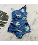 Sea Scamp Naturalwear Camp Womens Vintage 80s Swimsuit Jaguar Floral Blu... - $29.69