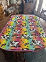Northwest Hello Kitty Rainbow blanket 49 x 37&quot; soft lovey plushie blanket - £14.17 GBP