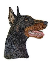 Amazing Dog Faces[Doberman Pinscher Black Dog Face] Embroidery Iron On/Sew Patch - £10.25 GBP