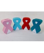 Plastic Coin Bank, Awareness Ribbon Design,  4&quot; x 6&quot; x 2&quot;, Choice of 4 C... - £7.87 GBP