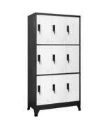  Locker Cabinet Anthracite and White Steel Large Locker Cabinet - $15,380.27 MXN
