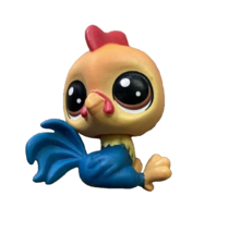 Littlest Pet Shop no126 Rick Chickencluck Yellow Blue Orange Red With Brown Eyes - £7.27 GBP