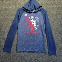 Adidas Chicago Fire Soccer Club Climalite Ult Tee Hoodie Men&#39;s Sz Small ... - $19.23