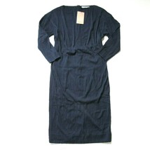 NWT MM. Lafleur The Oak in Aegean Blue Pleated Jersey Textured Knit Dress S - £86.94 GBP