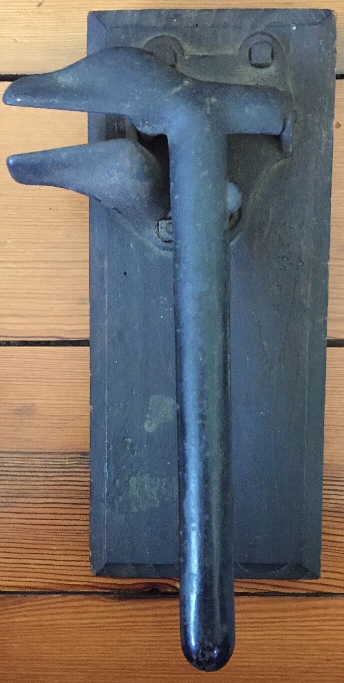 Vintage Antique Primitive Cork Press Cast Iron Crimp Crimpers Walnut Nut... - $123.75