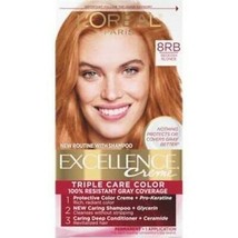 L&#39;Oreal Paris Excellence Creme Permanent Triple Care Hair Color, 8RB Medium - £13.33 GBP