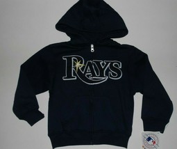MLB Tampa Bay Rays Long Sleeve Zip Up Hoodie Hooded Sweatshirt Kids Smal... - $23.99