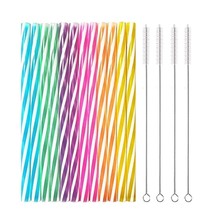 100Ct Drinking Stirrer Straws 9&quot; Cleaning Brush Reusable Hard Plastic Pa... - £25.29 GBP