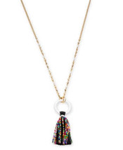 Inc Gold-Tone Beaded Tassel Pendant Necklace, 32 + 3 Extender - £11.84 GBP