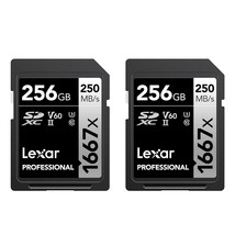 Lexar Professional 1667x 256GB (2-Pack) Memory SDXC UHS-II Cards, C10, U3, V60,  - £136.71 GBP
