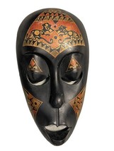 Indonesian Wooden Wood Mask Tribal Decor Hand Painted Warrior Fighting 12&quot; - $672.98 MXN