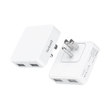 Dual Port Ultra Thin Flat Usb Wall Charger With Smart Ic, 2 Pack - £34.72 GBP