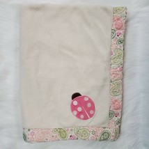 Dolly Inc. Baby Blanket Girl Ladybug Paisley Pink Cream Plush Security B71 - £39.31 GBP