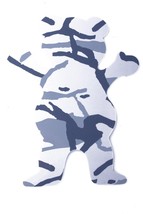 Grizzly Griptape 5&quot; Gray Tree Branch Camo Bear Stamp Skateboard Sticker ... - $2.23