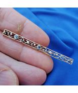Earth mined Sapphire Pearl Deco Brooch 14k Gold Antique Filigree Handmad... - $2,583.08 CAD