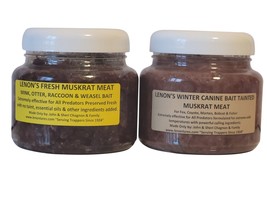 Lenon&#39;s Trapping Bait Combo Two 22 oz Jars of Muskrat Meat Trapping Cani... - $39.00