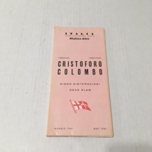 Cristoforo Colombo deck plan brochure May 1961 Italian line ship - £15.42 GBP