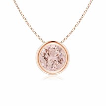 Authenticity Guarantee 
Angara Natural 6mm Morganite Solitaire Pendant Neckla... - £397.42 GBP