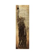 Handed Painted Rugged Wooden Wall Sculpture with Gold Leaf - Liberty - $672.92 CAD